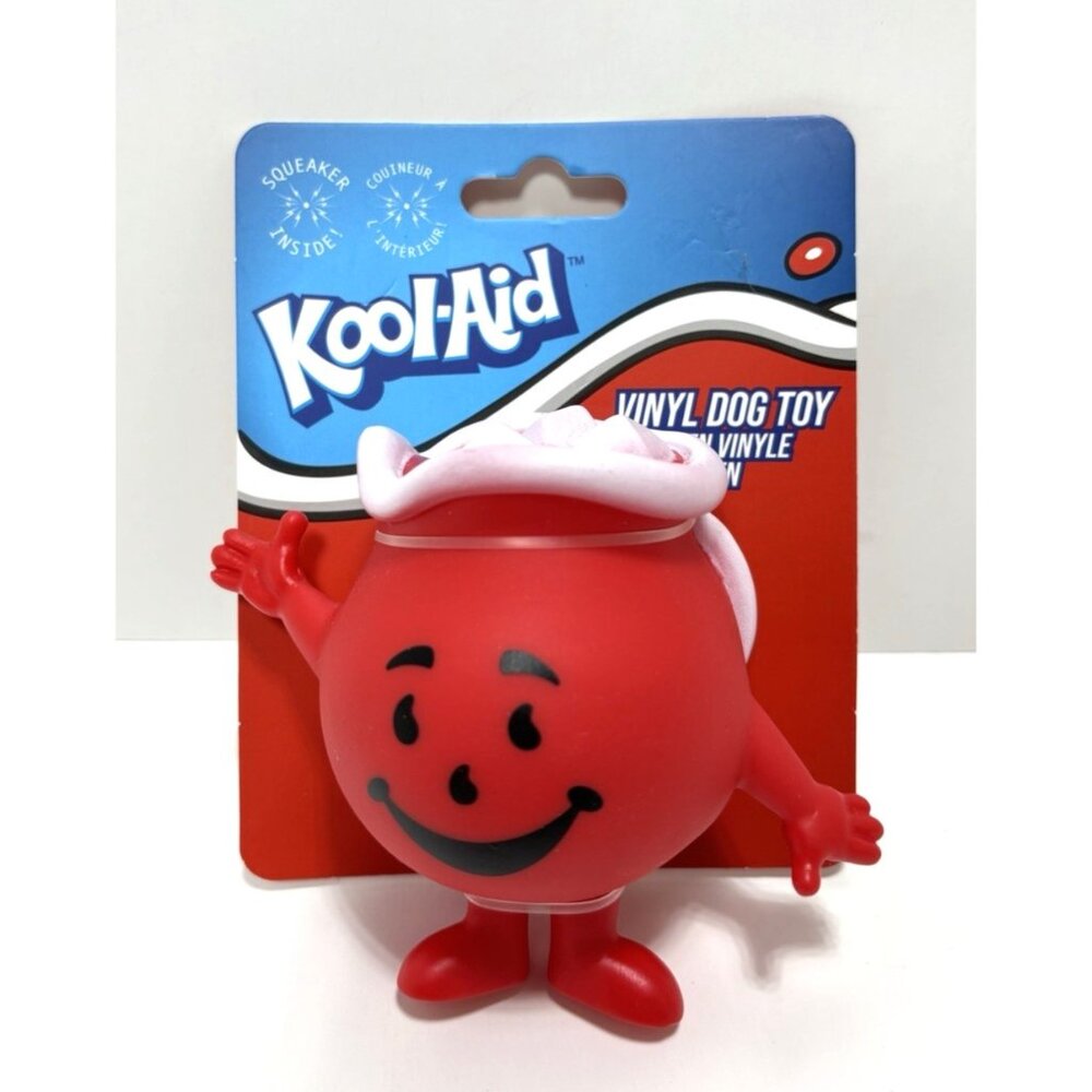 Koolmaid Vinyl Dog Toy Red Squeaky Pitcher Shaped Logo Style Fun Pet Play